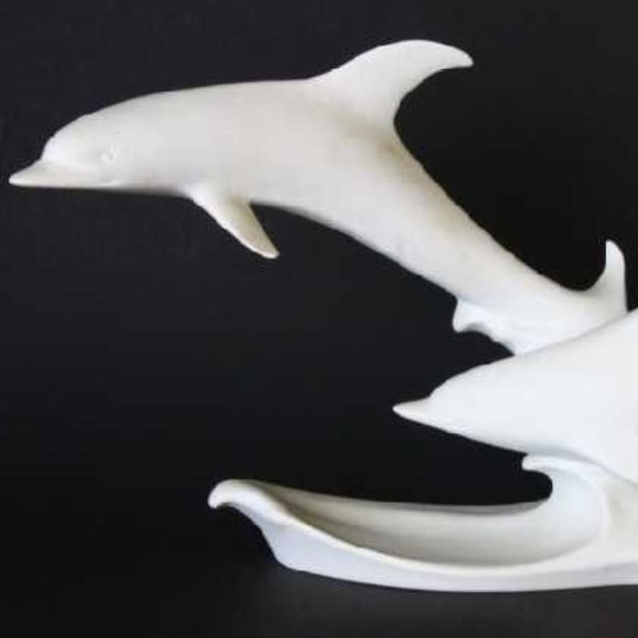 Vintage Bisque Porcelain Dolphins AK Kaiser and Signed by Bochmann - Picture 2 of 4
